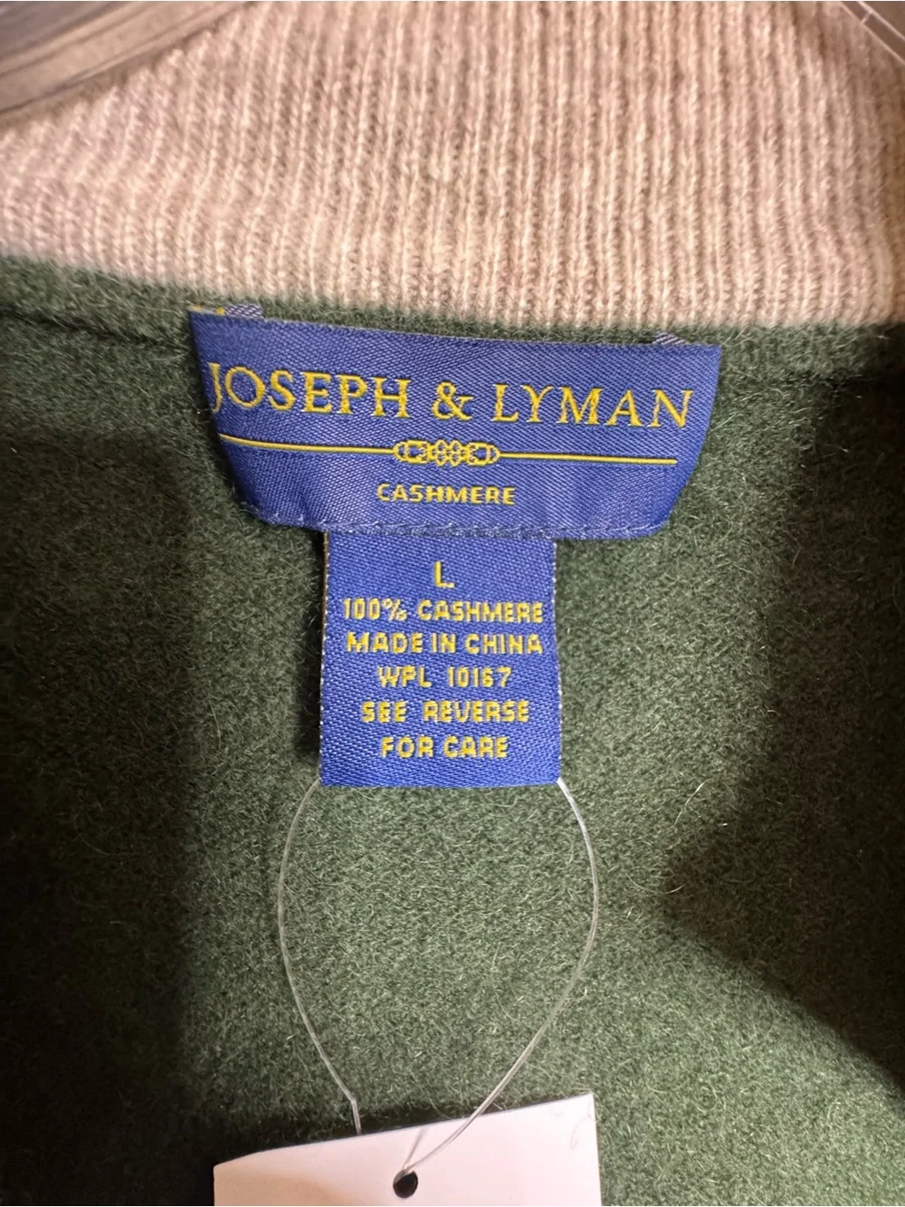Joseph & Lyman 100% Cashmere Full Zip Vest Vintage Dark Olive L